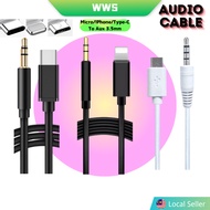 Micro/IPhone/Type-C To Aux 3.5mm/Aux 3.5mm To Micro/IPhone/Type-C  (Audio Cable)
