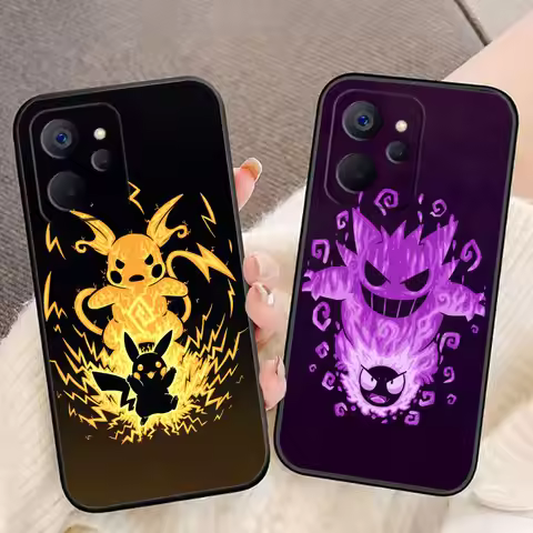 Pokemon Gengar Pikachu Cover Phone Case For OPPO Realme 13 12 11 10 9 9i 8 8i 7 7i 6 5 5i 3 Pro Plus