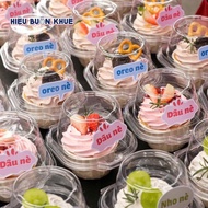 100 Plastic Boxes for Cupcakes, Muffins, Cute Small Cold Cake Cups - Bottom diameter 5cm x height 8.