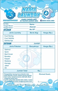 (Min. 4 buku) Cetak Nota Costum/Nota Laundry/Nota 1/4 2 ply Nota Laundry Sendiri / Y&H YUDHA GRAFIKA