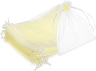 QUARKZMAN Pack of 25 Organza Bags, 15 x 20 cm Gift Bags, Transparent Mesh Bags with Drawstring, Orga