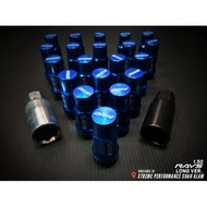 WHEEL NUT RAYS 1.50MM LONG VERSION BLUE ALUMINIUM LUG NUT 20 PCS