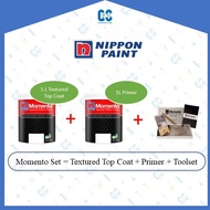NIPPON Momento Paint 1L Set (Textured Top Coat 1L + Primer 1L + Toolkit) - Hides unevenness of the wall surface