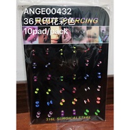 36pcs /pad acyclic stainless steel earring
