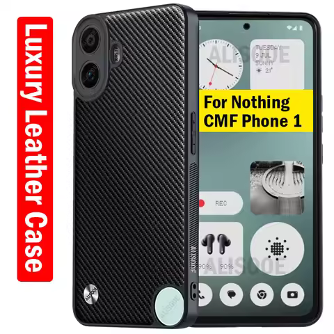 Funda for Nothing CMF Phone 1 Case Luxury Fiber Texture PU-Leather Protecti Phone Capa for Nothing C