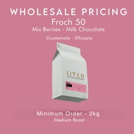 LITEN COFFEE - (WHOLESALE) FROCH 50 Espresso Blend. Guatemala & Ethiopia Guji Blend - Medium Roast