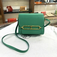 95%New Used Hermes Mini Roulis U4絲絨綠金扣Evercolor Vert Vertigo #愛馬仕豬鼻包
