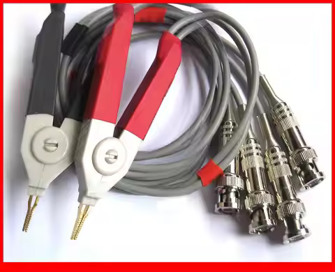 1 Set Kelvin Clip test Alligator clip bridge for LCR Meter with 4 BNC Test Wires bnc to clip