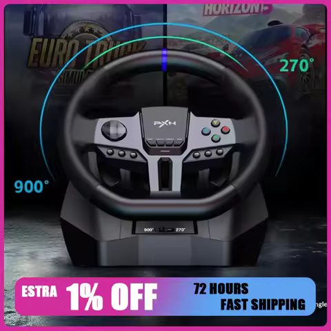 PXN V9 Gen2 Gaming Steering Wheel 270°/900° Racing Wheel Volante for PS4/PS3/PC Windows 8,10,11/Swit