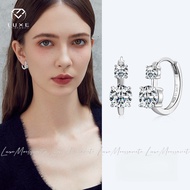 Real Moissanite 2.6CT Two Stone Design Four-Prong Rose Gold Small Hoop Earrings In S925 Sterling Sil