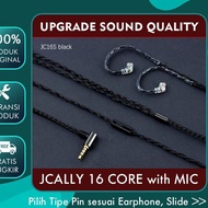 Jcally 16 Core JC16s with mic For KZ Copper Cable KZ ZSN pro ZS3 EDX ZSN pro X ZSN Cable zst Cable zs5 ZSA zs6 ZS10 pro ZSX BLON BL03 ED12 zs6 zs5 zst zst pro jcally mic Cable Jcally 8-core jc08s cca nra kz zex kz edx pro kz az09 trn mt1