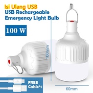 Lampu Gantung Bohlam LED Lamp Hanging Night Light USB 50W 50 Watt 60 Jam Tahan Lama Super Terang Eme