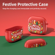 GOOJODOQ J201 Case TWS Bluetooth Earphone Case Merry Christmas Transparent Earphone