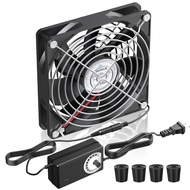 120mm Fan, DC 12V Computer Fan with AC Plug, Variable Speed Muffin Fan, AC110V 120V 220V 240V Speed