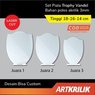 Set Piala Trophy Vandel acrylic akrilik 3mm bahan polos Akrilik Custom