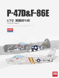 Assembled Adme Aircraft 12530 US P-47D&F-86E Fighter 1/72