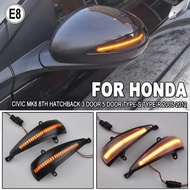 2pcs Dynamic Blinker For Honda Civic 8th MK8 Hatchback LED Turn Signal 3D 5D Light Side Mirror Lamp 