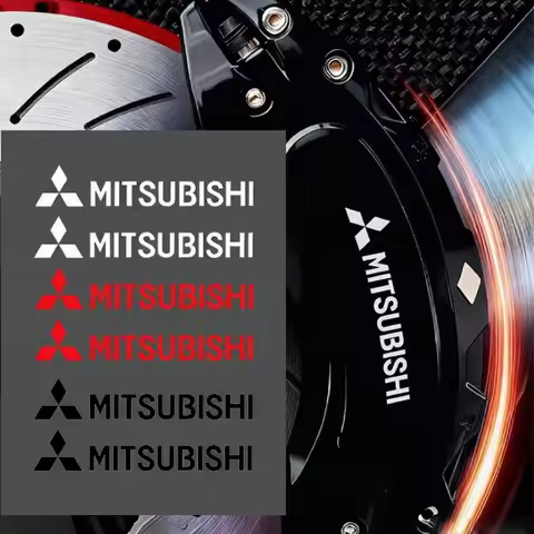 6pcs Wheel Caliper Stickers for Mitsubishi Logo Lancer L200 Outlander Mirage OTO ASX L300 Delica Paj