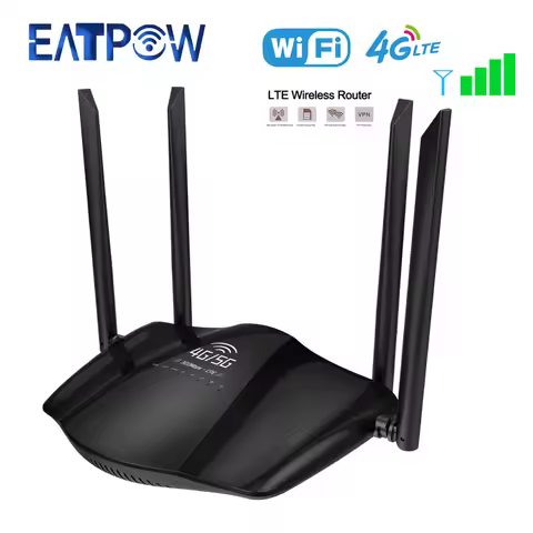 EATPOW New Home 4G Router Wifi SIM Card Slot 300Mbps Wireless SIM Router 4G LTE 4* 5dBi Antennas Uni
