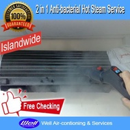 [Well Aircon] FCU 2-in-1 Anti-bacterial + Hot Steam Treatment Service (per unit)