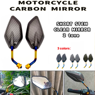 YAMAHA Mio Sporty - Motorcycle Side Mirror  CARBON | Short Stem | Titanium 2 tone | Motor Parts Accessories | COD