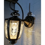 Free LED Bulb Weatherproof Outdoor Wall Lamp Gate Simple Loft Bright Black Bronze - Lampu Tiang pagar Lampu dinding Luar