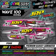 Wave 100 (JRP x DAENG EDITION) [PINK] Sticker Decals【PREMIUM GLOSSY LAMINATED】