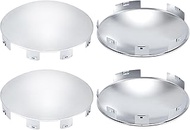 Chrome Hub Cap Covers for Semi Truck 6 Uneven Notched - for Front Wheel 8.9" Hub Caps, Lip 0.9" with