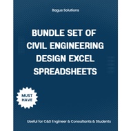 Bundle Set of Civil Engineering Design Excel Spreadsheets for Engineers & Consultant & Students