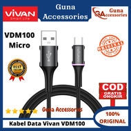 VIVAN Kabel Micro USB Android 2.4A LED Light Quick Charge 100CM VDM100, dan  200CM VDM200