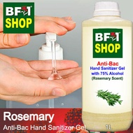 Anti Bacterial Hand Sanitizer Gel with 75% Alcohol  - Rosemary Anti Bacterial Hand Sanitizer Gel - 1L