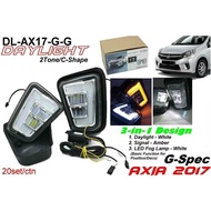 (READY STOCK) Perodua Axia 2017 2019 2022 RAHMAH G-spec 2 tone Fog lamp cover with DRL Daylight Day 