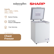 Sharp R600a Refrigerant Dual Cooling &amp; Extra Cool  Chest Freezer (110L-510L (White)) - SJC Series