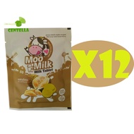 มูมิลค์ นมปรุงแต่งชนิดเม็ด รสทุเรียน นมผง 70% 25 กรัม 12 ซอง Moo milk  Durian-Flavored Milk Tablet W