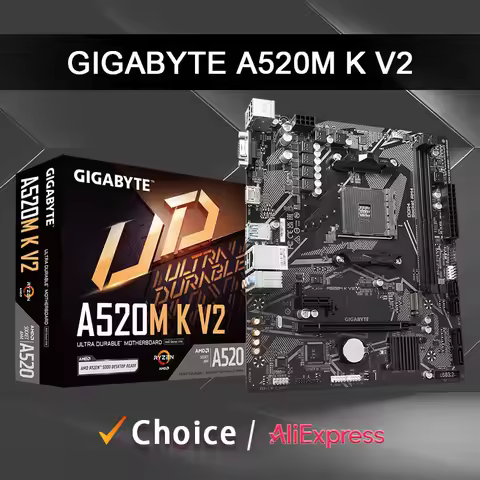 GIGABYTE New A520M K V2 Micro ATX AMD A520 DDR4 M.2 USB3.2 STAT 3.0 SSD/64G Best support R9 desktop 