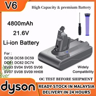 Suitable for Dyson V6 Battery For Dyson Vacuum V6 Li-ion 21.6V 4800mAh V6 Vacuum Battery Stock in Ma