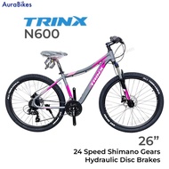 TRINX N600 Mountain Bike 26” Bicycle 24 Speed Aluminium Alloy Frame
