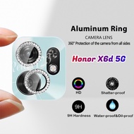 For Honor X6d 5G Max HD Glitter Diamond Metal Ring Camera Glass Lens Protector For Honor X6D HONOR X