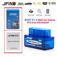 【Honda & Toyota & all cars】JFIND JF327 V1.5 OBD2 Car Scanner for Engine Fault Code Reader Bluetooth 