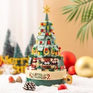 Christmas Tree Building Block Music Box Adult Children Educational Assembly Compatible Lego Christma