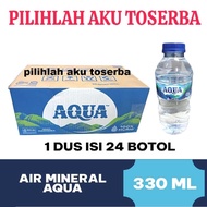 AQUA Air Minerale Botol Pet 330 ml - ( HARGA 1 DUS )
