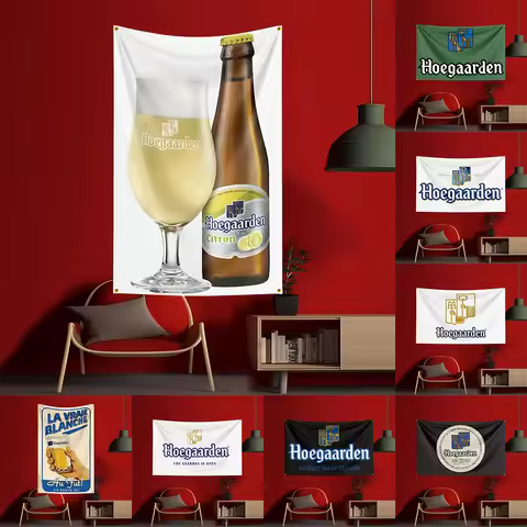 90X150CM h-Hoegaardens Beer Flag Polyester Printed Alcohol Wine Banner For Decorative garden beverag
