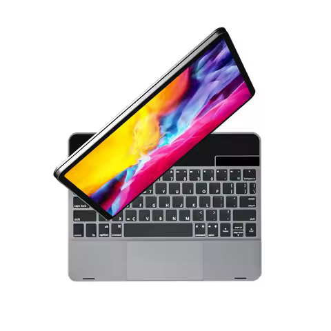 Doqo Aluminum Keyboard case for iPad Pro/Air with 360° Rotatable Magnetic Keyboard Cover with Trackp