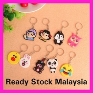 Ready Stock Cartoon Keychain Key Ring Party Free Gift PVC Keyfob Portable Key Chain Borong