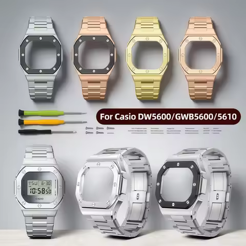 DW5600 GW-M5610 GW-B5600 Modified stainless steel bezel and watchband For G-SHOCK Casio 5600 5610 Me