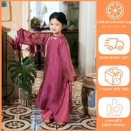CAT TUONG girls' ao dai set, CNY ao dai, modern ao dai for children CNY 2026 - black - Cam's ao dai 