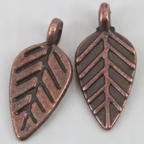 30pcs 18x8mm,loop:2mm antiqued copper leaf design charms EF0177