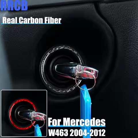 Real Carbon Fiber Car Accessories Key Hole Ring Soft Cover Sticker For Mercedes-Benz G Class W463 G5