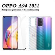 Tempered glass for OPPO A94 2021 full screen tempered glass film + full screen coverage back film (2