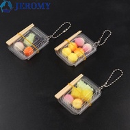 JEROMY Mini Fast Food Box Keychain, Plastic Fast Food Box Simulation Fast Food Box Keychain, Unique 